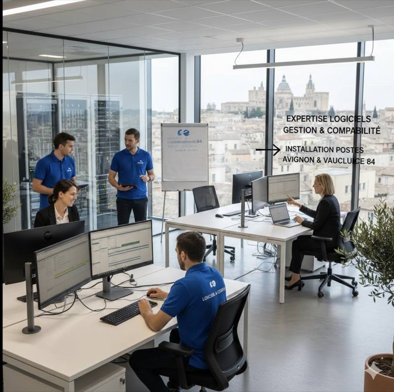 Expertise en logiciels de gestion et comptabilité avec installation de postes informatiques adaptés aux usages professionnels à Avignon et en Vaucluse 84