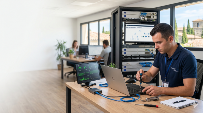Service de maintenance informatique pour les professionnels à Avignon vers Sorgues : réparation de PC portables et gestion du réseau