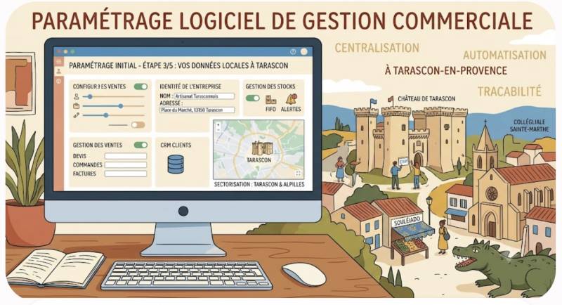 Paramétrage logiciel de gestion commerciale à Tarascon