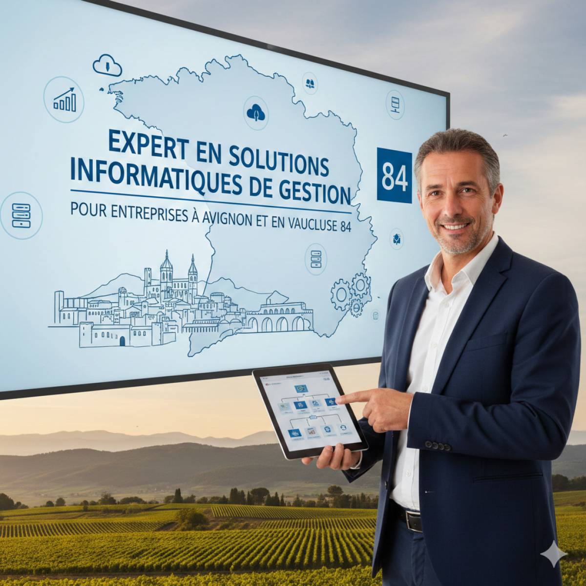 Expert en solutions informatiques de gestion pour entreprises avec vente Gestimum et suivi de mise en service applicative personnalisé à Avignon et en Vaucluse 84