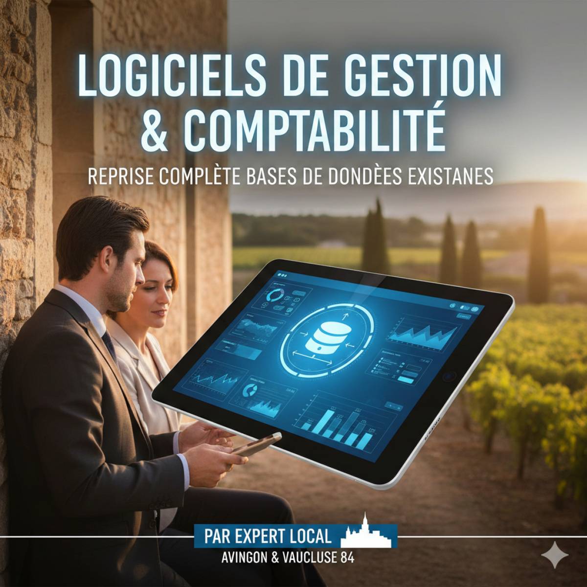 Logiciels de gestion et comptabilité pour entreprises avec reprise complète des bases de données existantes par expert local à Avignon et en Vaucluse 84