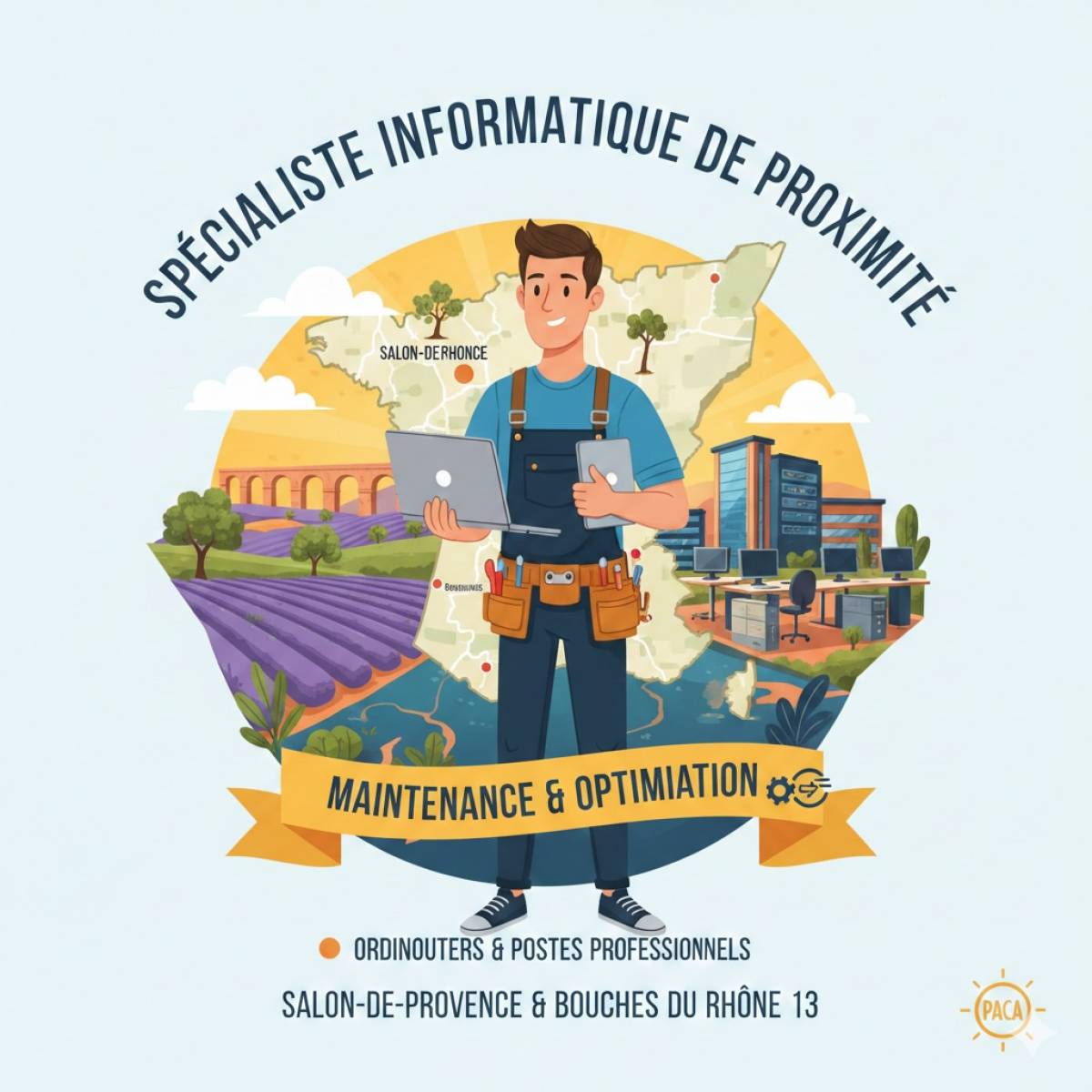 Spécialiste informatique de proximité pour maintenance d’ordinateurs et optimisation de postes professionnels en environnement entreprise à Salon-de-Provence et dans les Bouches du Rhône 13