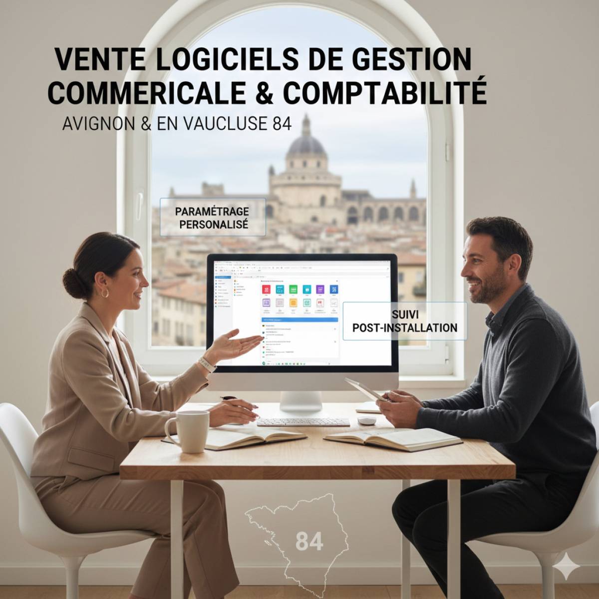 Vente de logiciels de gestion commerciale et comptabilité avec paramétrage personnalisé et suivi post installation à Avignon et en Vaucluse 84